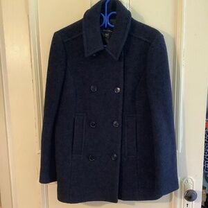 Judith and Charles Navy Wool Pea Coat 8